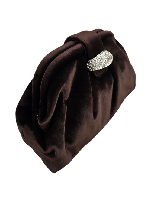 clutch donna in velluto marrone Twenty Fourhaitch | ALUDRATESTA DI MORO